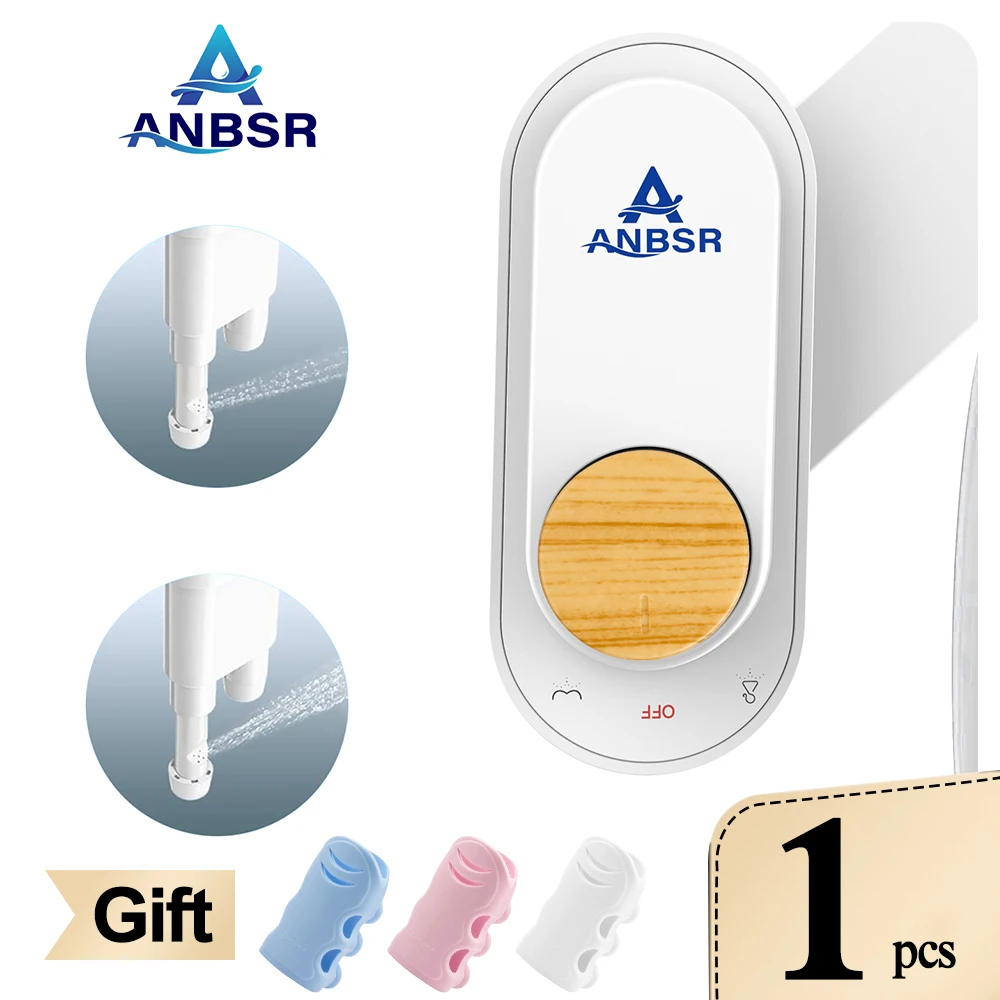 ANBSR Bidet Toilet Seat Attachment  Non-Electric Dual Nozzle Adjustable Water Pressure Easy to Install