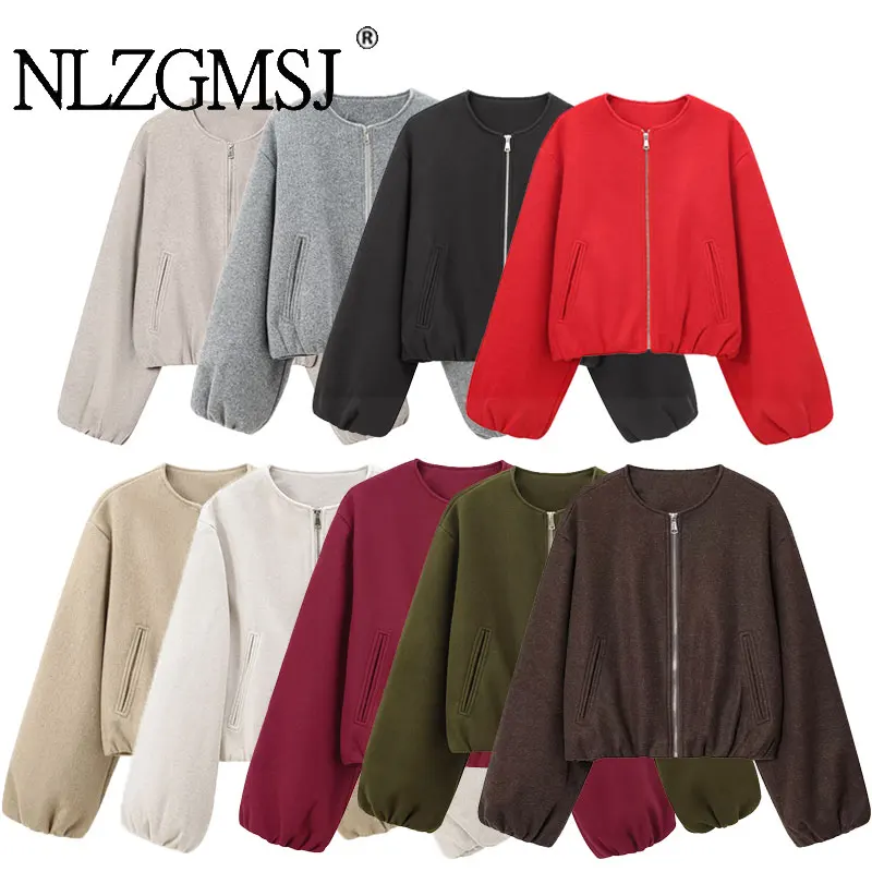 2025  Autumn  Women's Soft Bomber Jacket Short Coats Ladies Fashion Zipper Jackets for Women Long Sleeve New Outerwear
