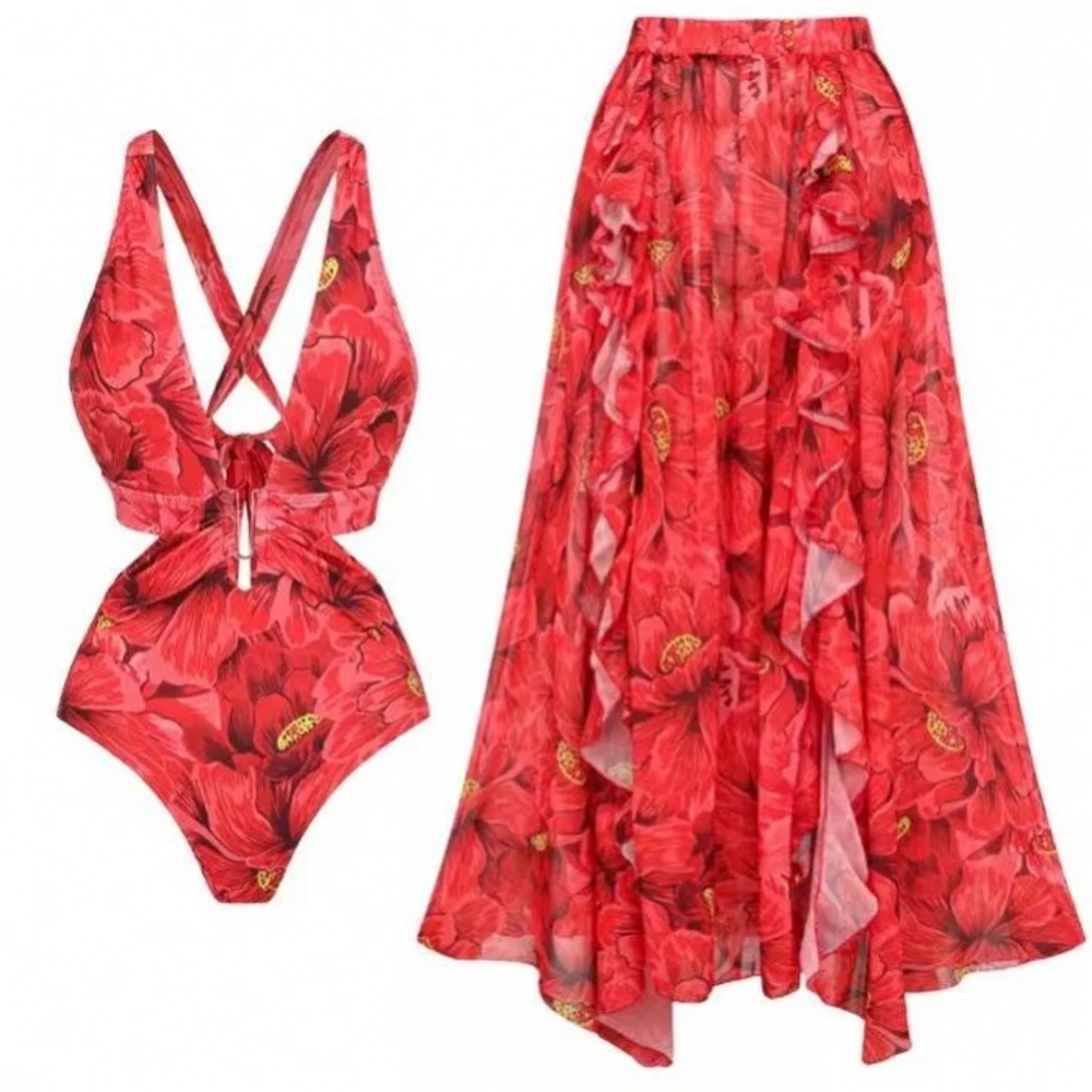 Maillot de bain une pièce vintage pour femmes, bikini de luxe, robe de plage dos nu, vêtements de plage d'été trempés