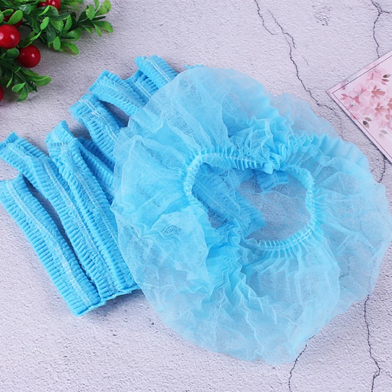 

500 шт. одноразовая нетканая шапка, пыленепроницаемая полосатая шапка, предметы первой необходимости, кепка для салона красоты, защитная грибная шапка