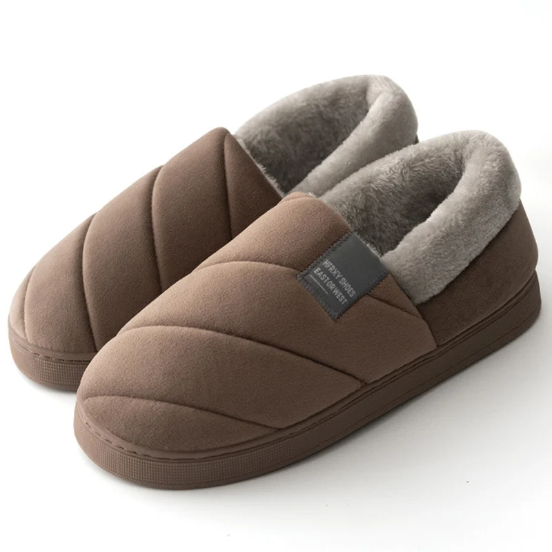 Big Size 48 49 Warm Shoes Women Men Winter House Slippers Couples Furry Footwear Thick Sole Comfortable Outdoor Non-Slip Flats