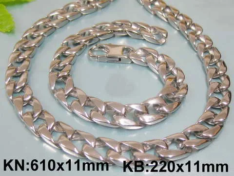 11mm Thick Cuban Chain Polished Links Stainless Steel Men's Necklace, Hip-Hop Jewelry Gift