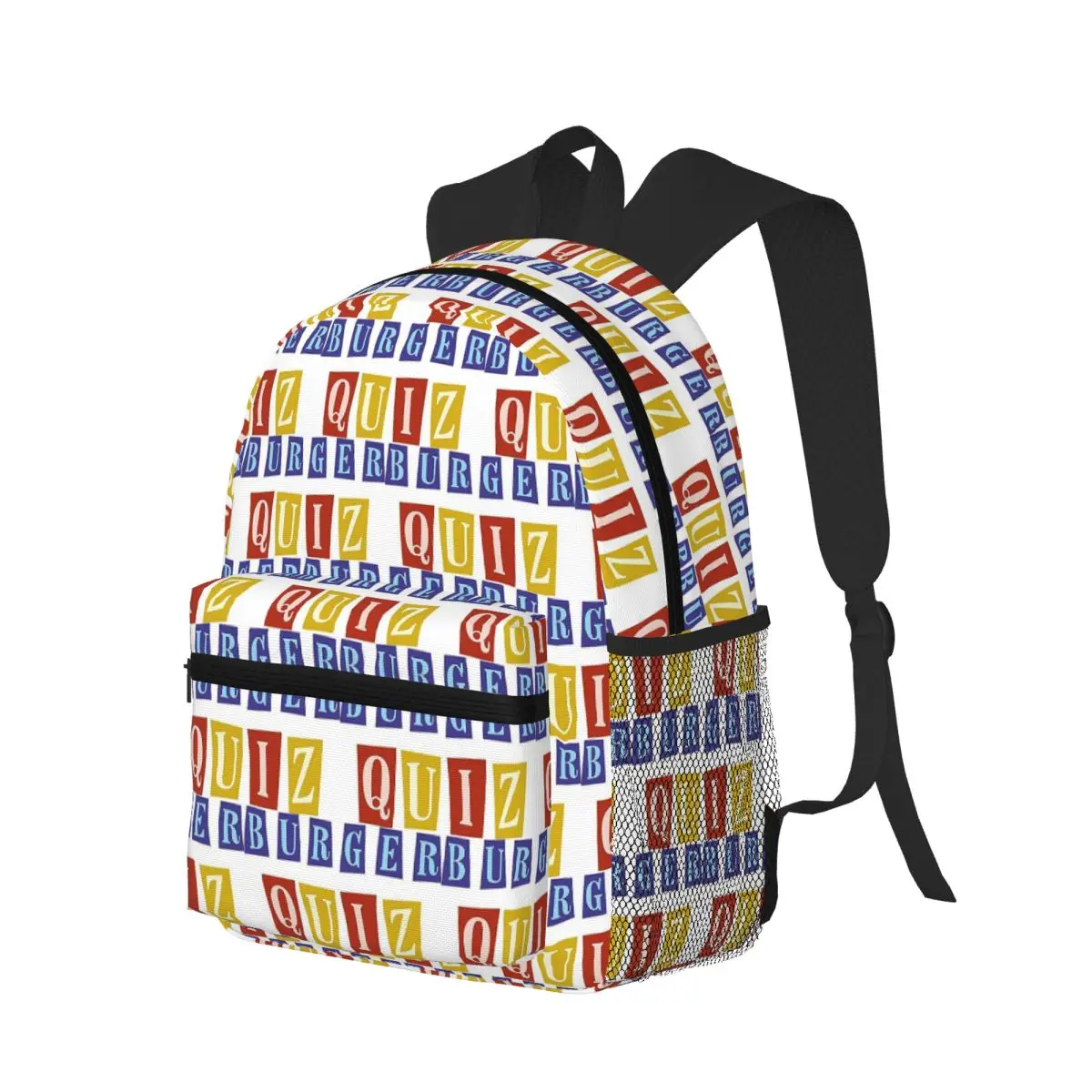Burger Quizz New Logo (1) Student Backpack School Bag Hiking Travel Daypack for Men Women Bookbag Shoulder Bags