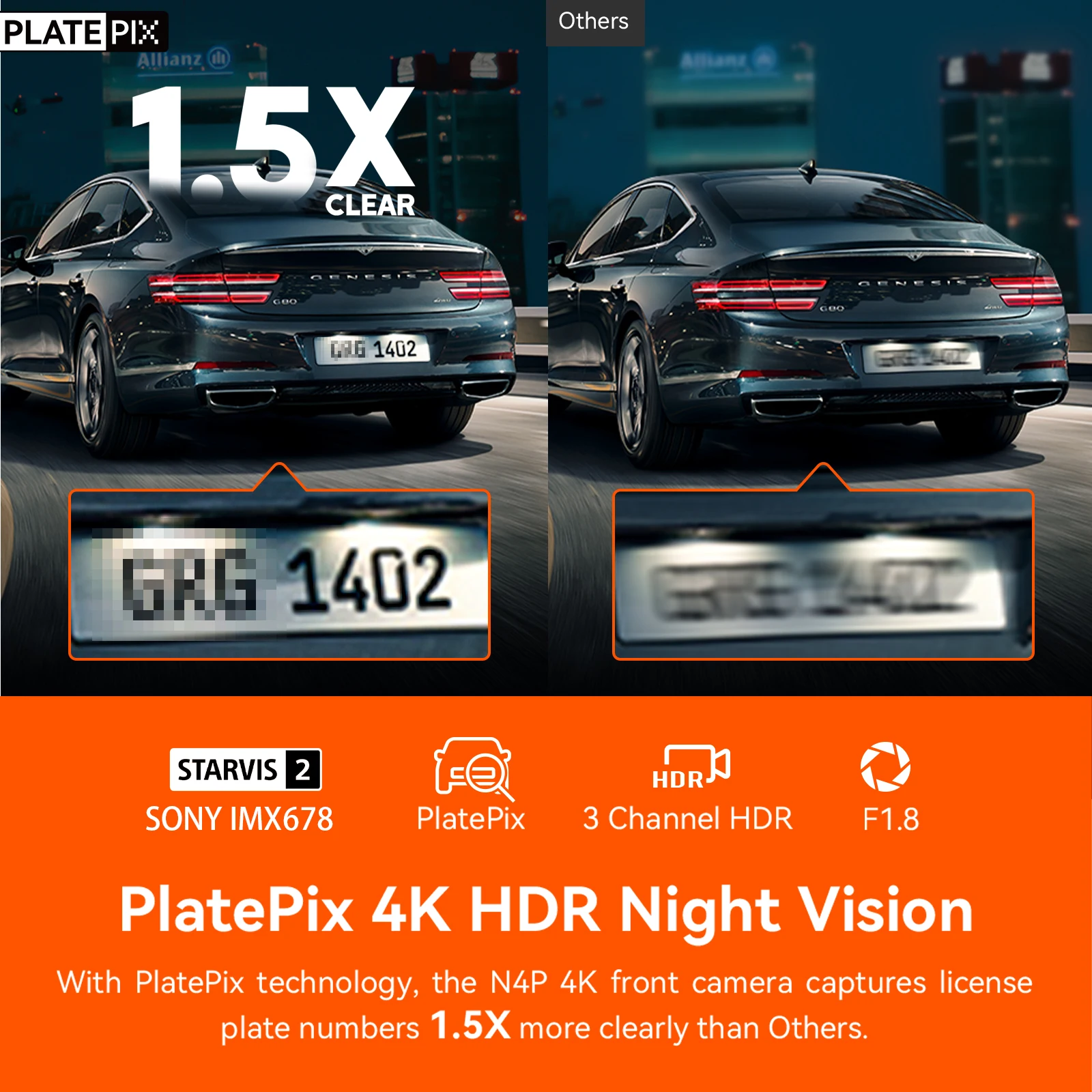 Vantrue N4 Pro Cámara de salpicadero WiFi 4K HDR de 3 canales para automóvil, cámara para automóvil con visión nocturna STARVIS 2, control por voz,
