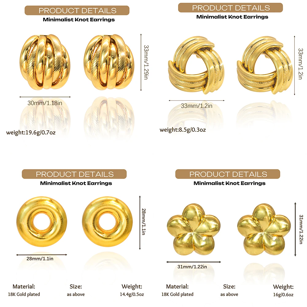 YTJX 18K Gold Plated Large Spiral Hollow Disc Stud Earrings Women Vintage Mesh Filigree Earrings Trendy African Ethnic Jewelry