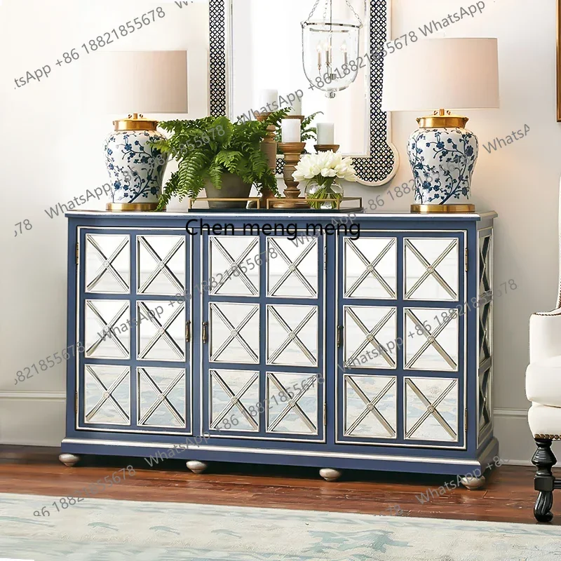 cc182American-style wall-facing entrance cabinet light luxury partition cabinet paint side cabinet screen simple R
