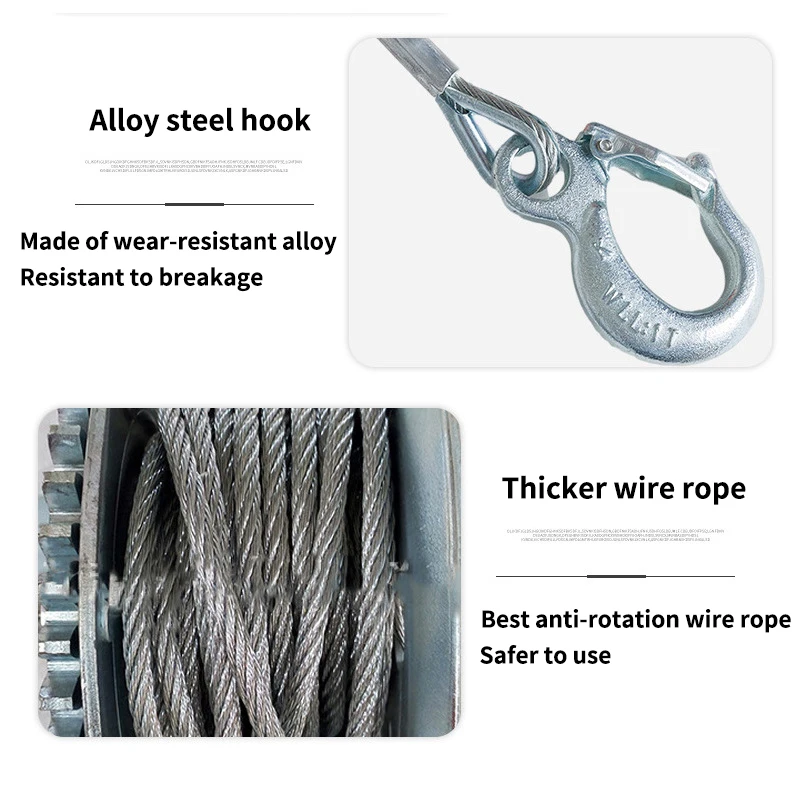 Verricello manuale in acciaio inossidabile di alta qualità da 1200 libbre a 2600 libbre di capacità Verricello per rimorchio con freno ad attrito per gru Uso in barca in acciaio