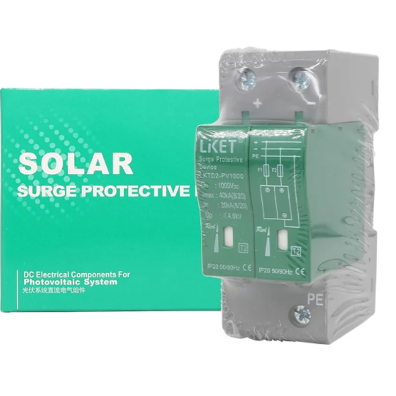 DC Surge Protector DC1000V 2P 20 40KA Solar Power Photovoltaic Special Lightning Protection SPD Confluencer Box Inverter Special