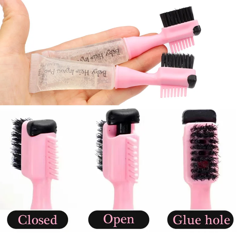 Flechazo 3 In 1 Edge Brush With Gel Dispenser Professional Baby Hair Inyou Pro Hair Styling Comb Teasing Hair Brush For Edges