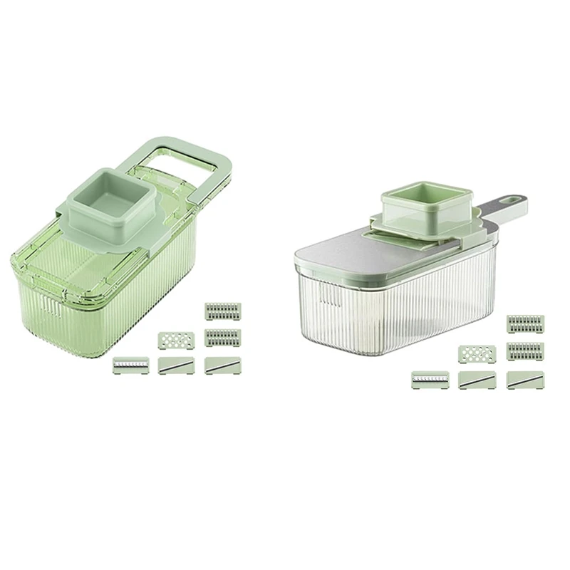 

Vegetable Chopper, Shredders With Clear Container, Multifunctional Manual Food Grater, Detachable Kitchen Slicing Tool