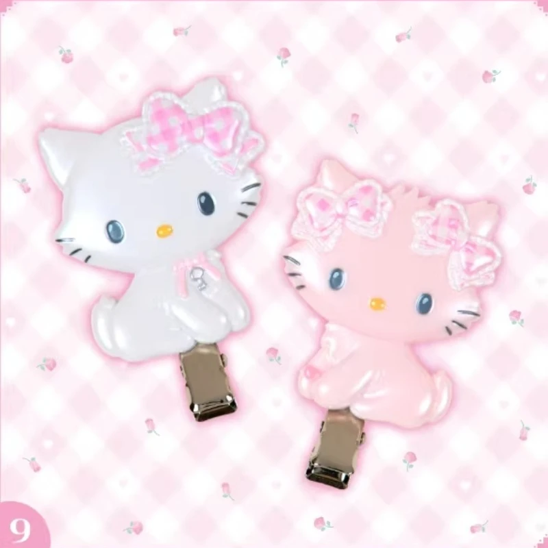 

Sanrios HelloKitty Hair Clips Anime Figures Cartoon Girls Cute Kawaii Lovely Hairpin Seamless Hair Bangs Side Clip Accessories