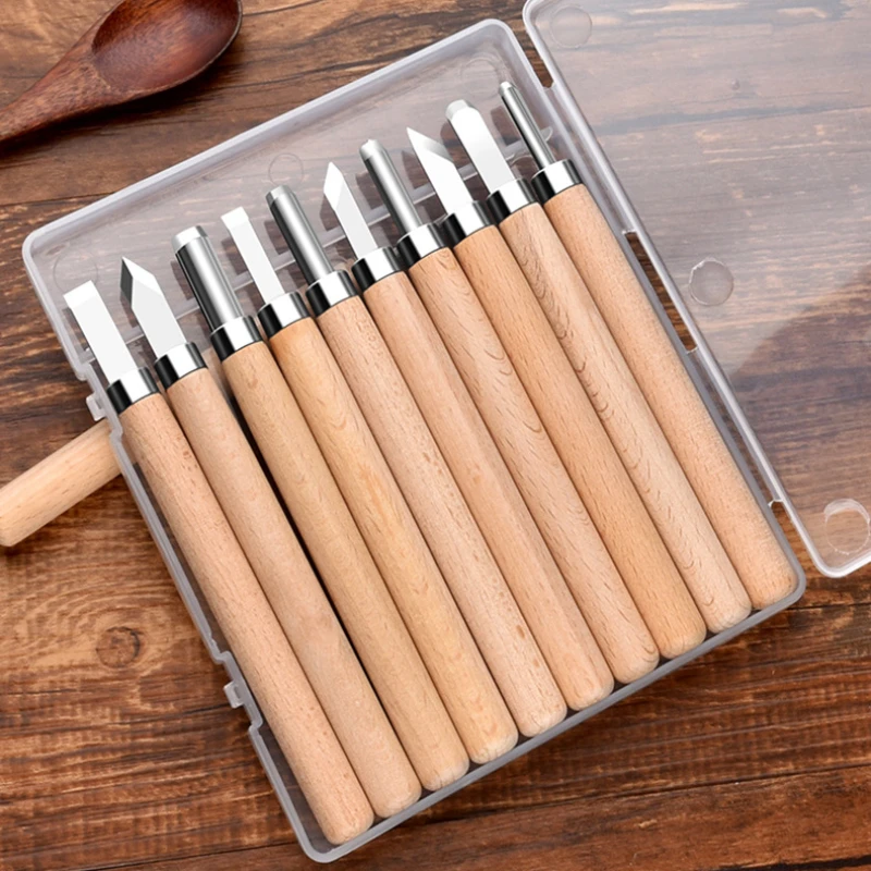 Wood Carving Cinzel Knife Hand Tool Grupo Escultura Detalhada Básica Carpinteiros Gouges Ferramentas para Carpintaria Perfuração de Xilogravura 312 Pcs