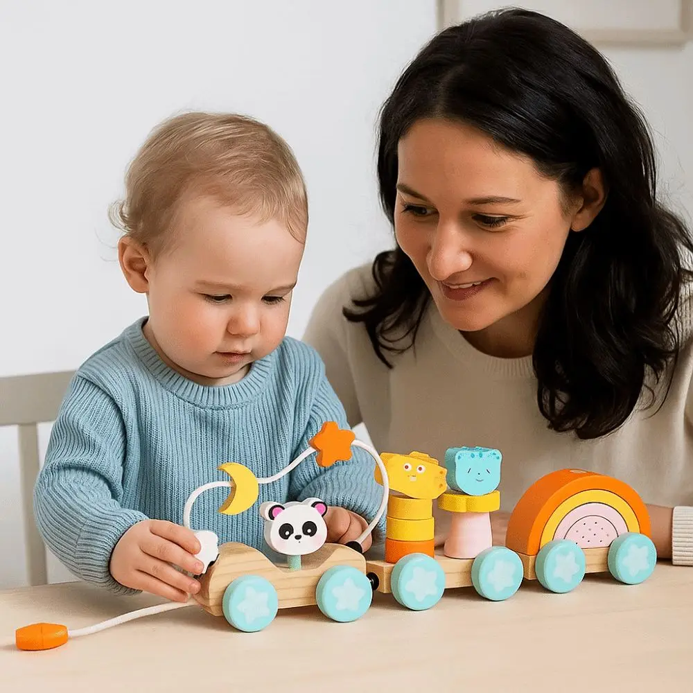 

Number/Animal Magnetic Wooden Train Toys Mathematical Operation Exercises Hand-eye Coordination Montessori Number Train Set