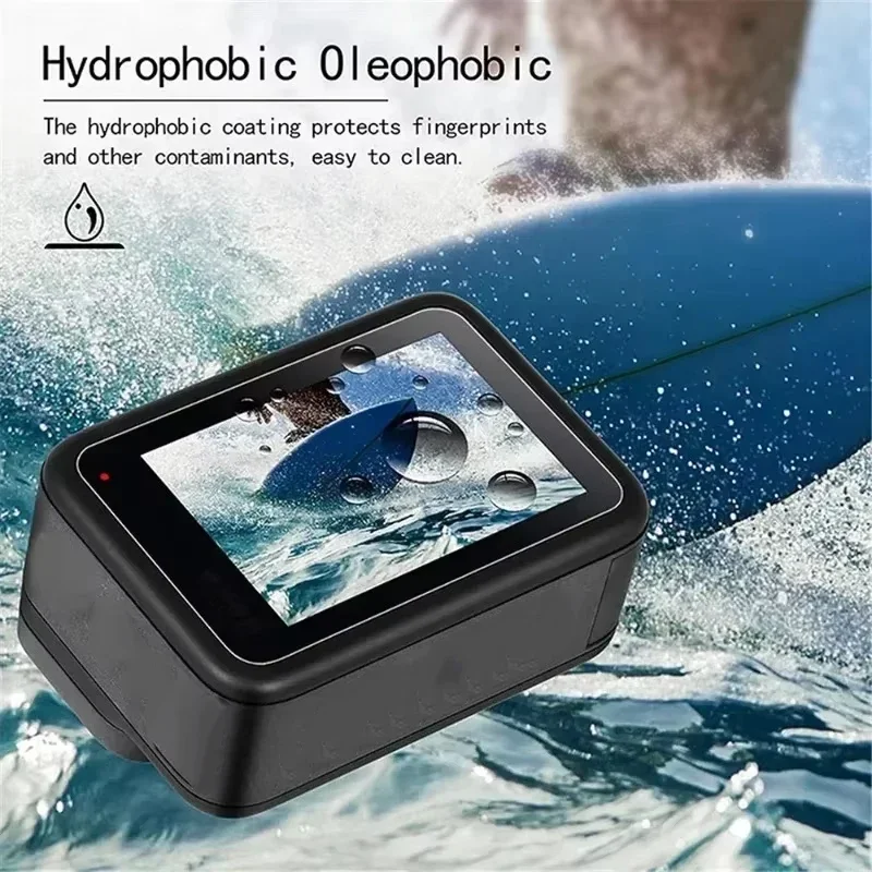 زجاج مقسى لـ GoPro Hero 12 11 10 9 واقي شاشة شفاف مضاد للخدش أفلام مقلمة لـ GoPro Hero 12 واقي شاشة