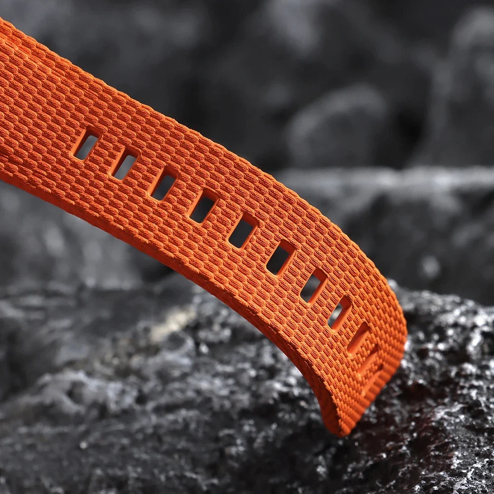 20mm 21mm 22mm Fluorkautschuk-Uhrenarmband für Omega, Seiko, Rolex, Casio mit Gebogenen Enden, FKM-Armband mit Schnellverschluss – Detail 6