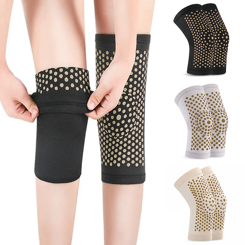 1 Pair Breathable Self Heating Wormwood Knee Brace Warm For Arthritis Pain Relief And Ecovery