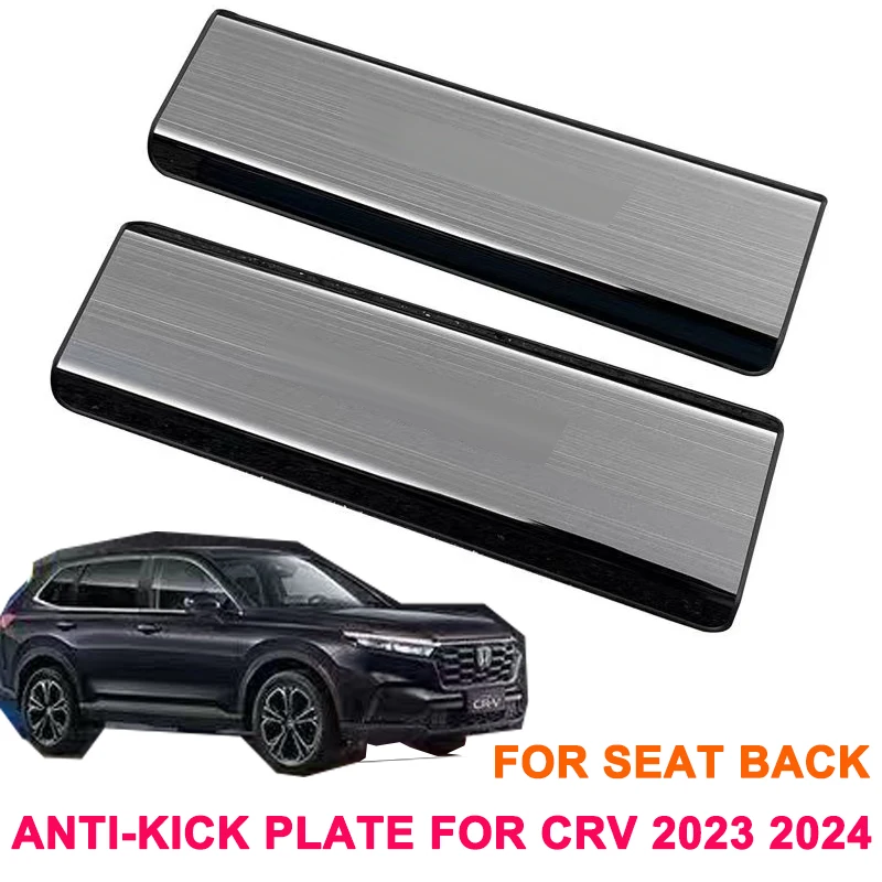 

For HODA CR-V 2023 CRV Stainless Steel Rear Seat Anti-Kick Plate Pad Overlays Interior Accessory Carbon Brushed Black Silver