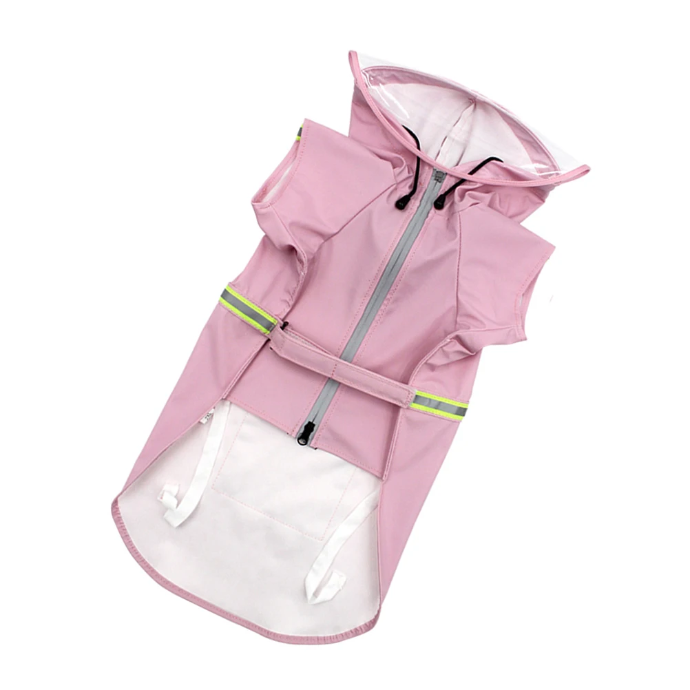 

Waterproof Dog Clothes Lightweight Durable Pet Raincoat Jacket Small Dogs Hooded Cape Reflective Stripe Keeps Dry Safe Wet