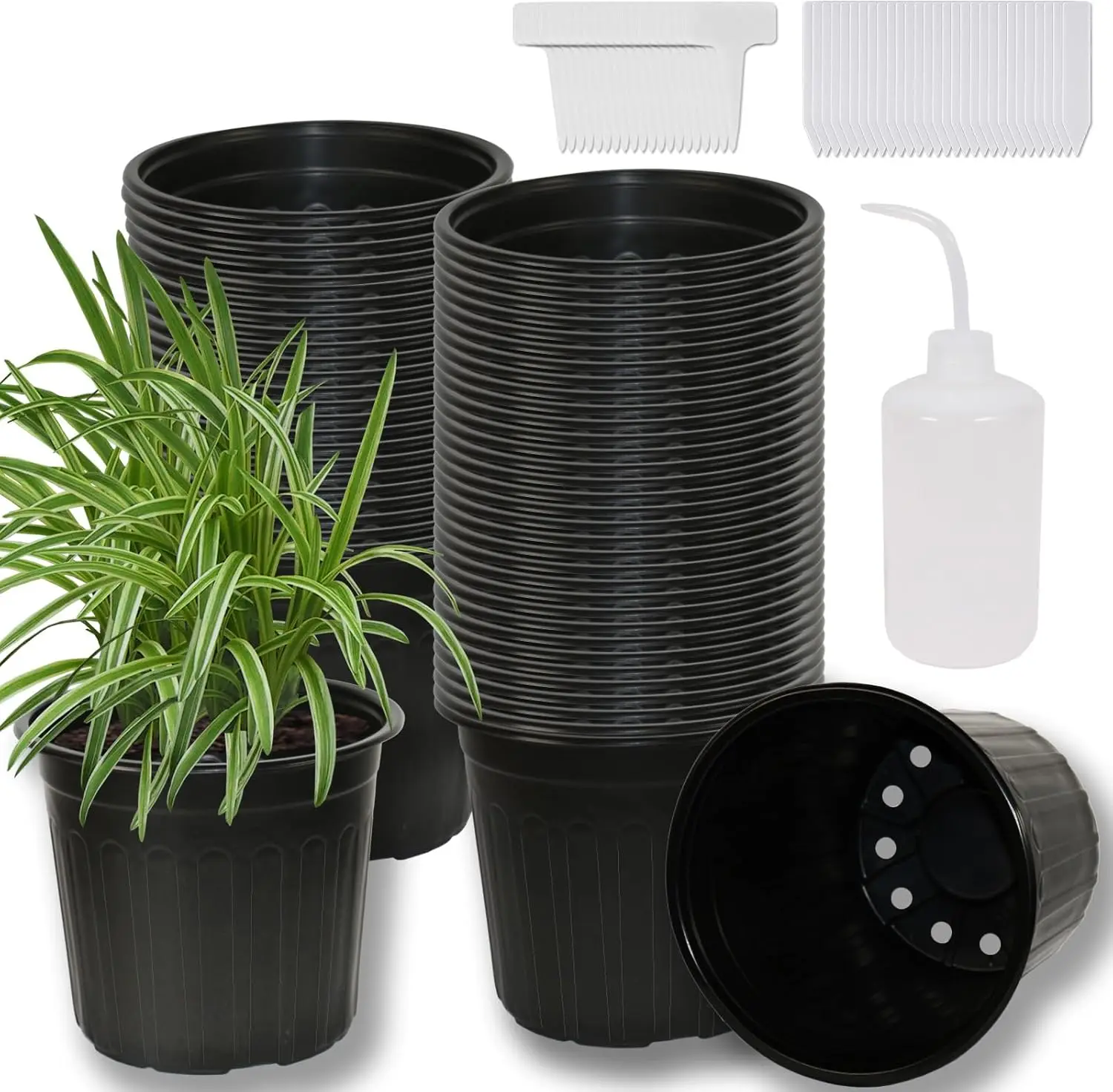 

Набор из 60 гибких горшков для растений с этикетками, утолщенные мягкие контейнеры для рассады для комнатных и уличных растений