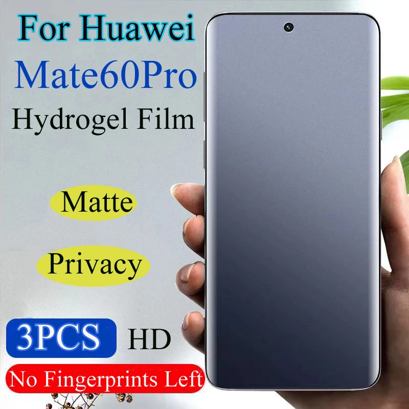 Mate60Pro Matte Screen Protector For Huawei Mate60 Pro Privacy Hydrogel Film Mate 60Pro Soft HD Anti-Peeping Full Coverage