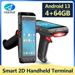 4G64G Android13 PDA Terminal Data Collector With NFC WIFI Bluetooth GPS 2D QR Normal or Honeywell Scanner Device For Warehouse