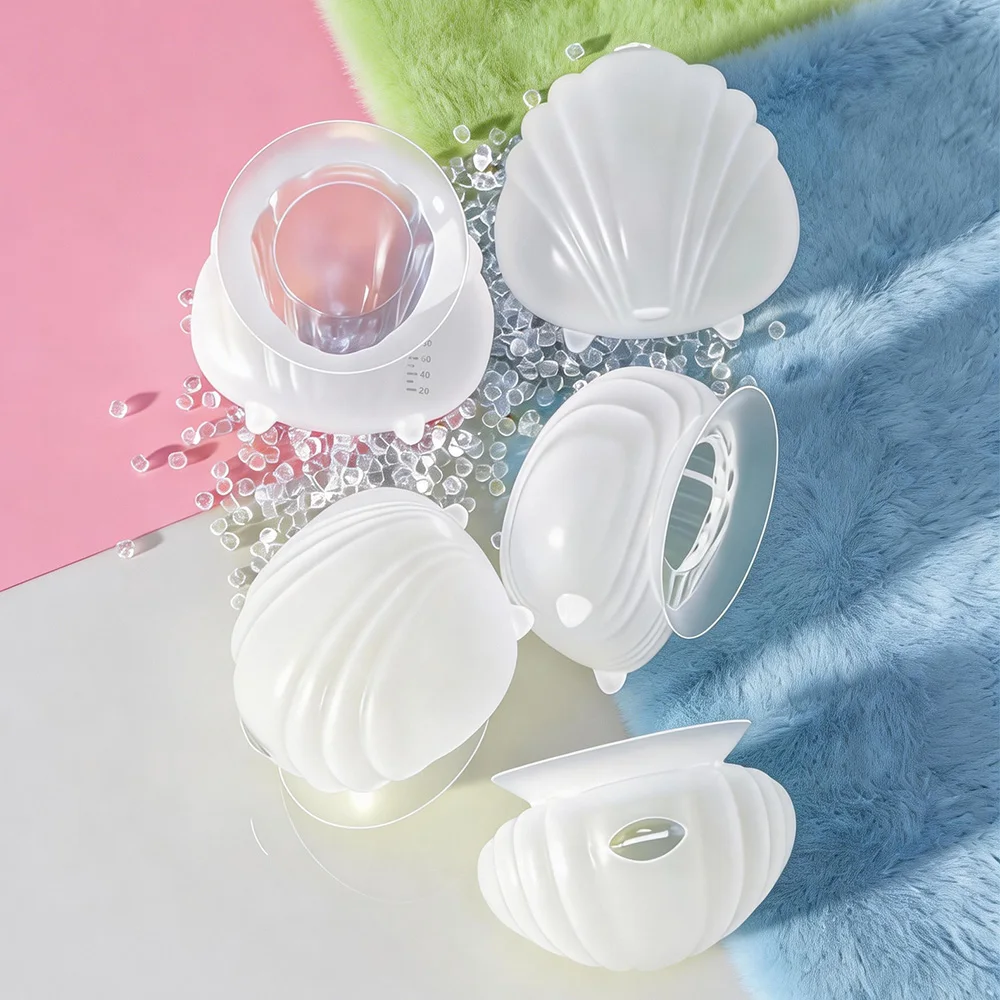 New Soft Full Silicone 80ml One-piece Integrated Breast Milk Collector with Stand and Scale, Portable Breast Shield Breast Shell view 3