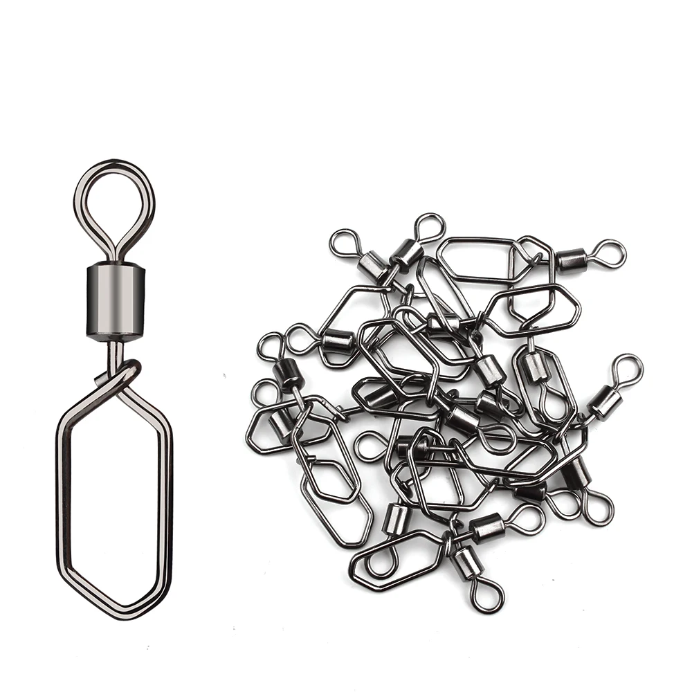 Barrel Swivel Rolling Swivel Link Corrosion Resistant Fishing Line Connector Fishing Swivels Hook Snap Pin Interlock Snap