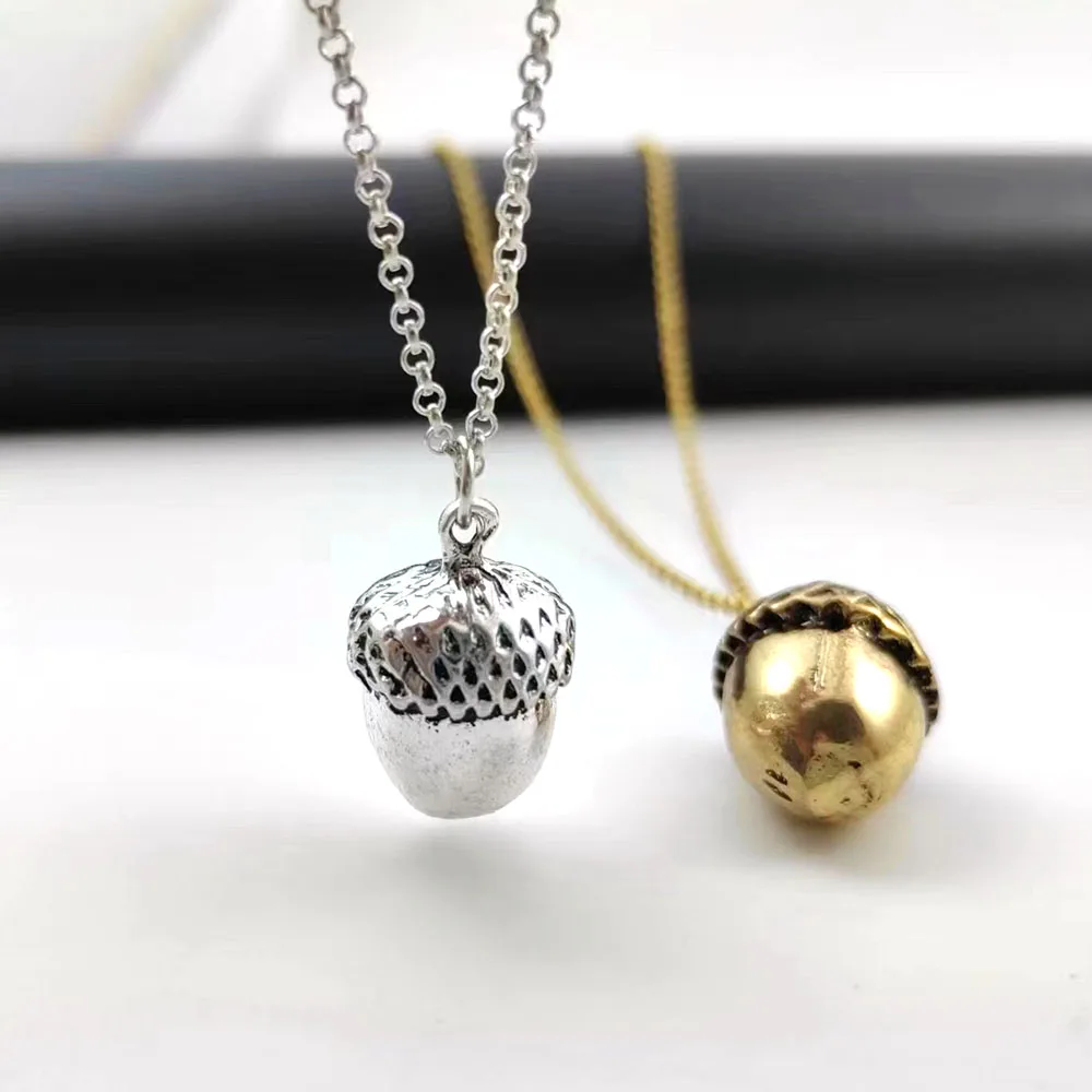 antique Silver antique Gold Acorn Necklace ature Jewellery,  Birthday  Gif