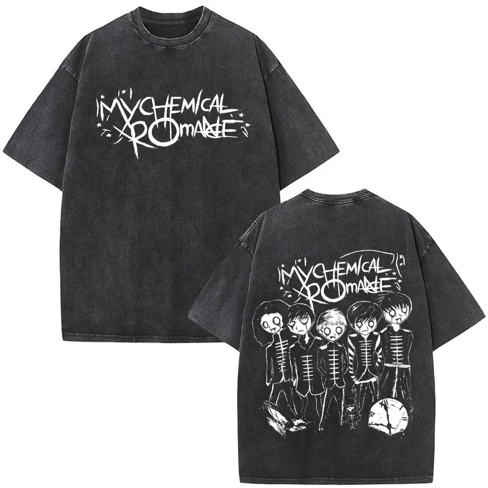 Rock Band My Chemical Romance Washed T-shirt Long Live The Black