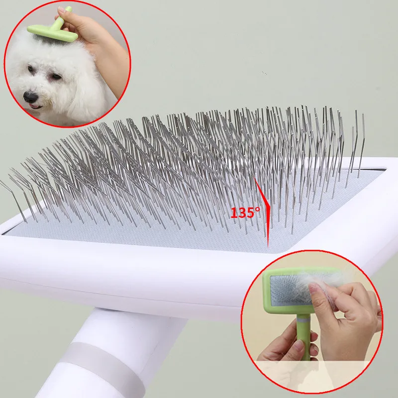 New Efficient and Reliable Durable Stainless Steel Pet Hair Remover Brush for Dogs and Cats - Long-Lasting Gentle Knot-Opening G