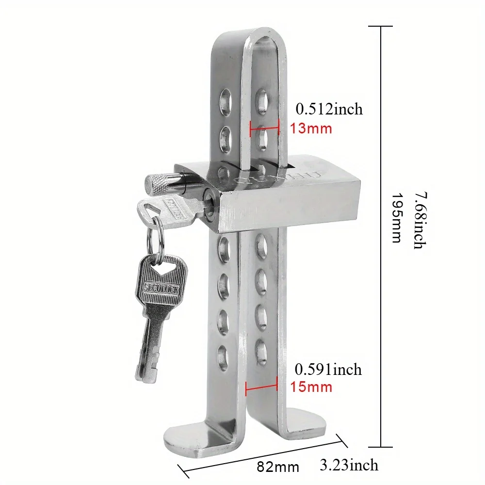 3-in-1 Anti-Carjacking Pedal Lock - Stainless Steel Brake/Clutch/Accel Lock for LHD/RHD, Fits 99% Cars/SUV/Truck (Anti-Rust)