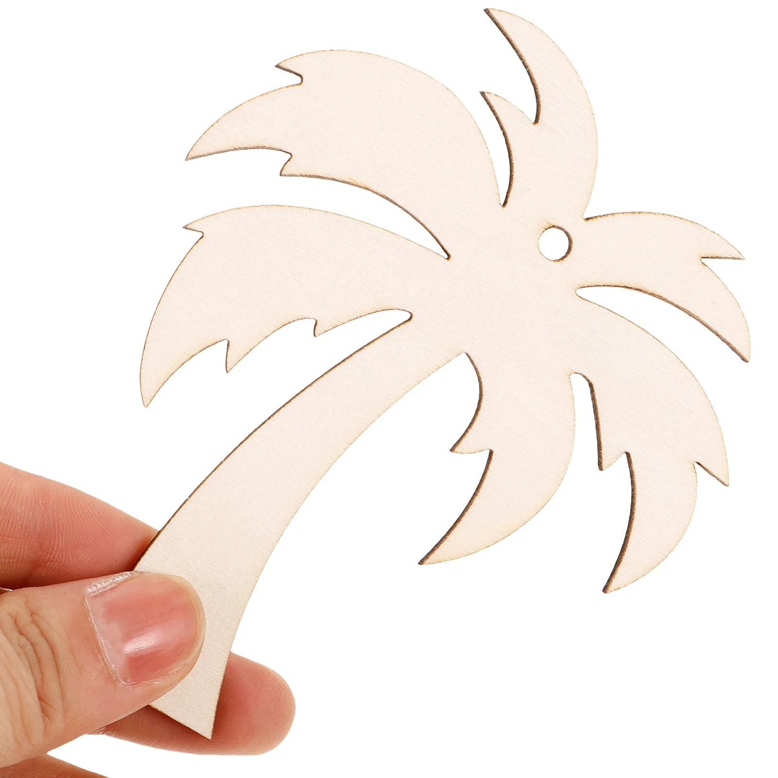

20Pcs Palm Tree Shape Wooden Chips Unpainted Wood Slices DIY Crafts Home Decorations Painting Accessories DIY Fake Coconuts