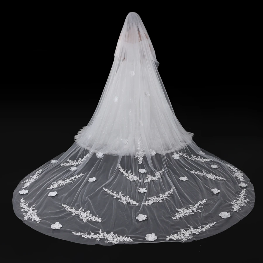 New Arrival Cathedral Wedding veils White Ivory Bride veils for women wedding accessories Velos de novia boda Bridal veil