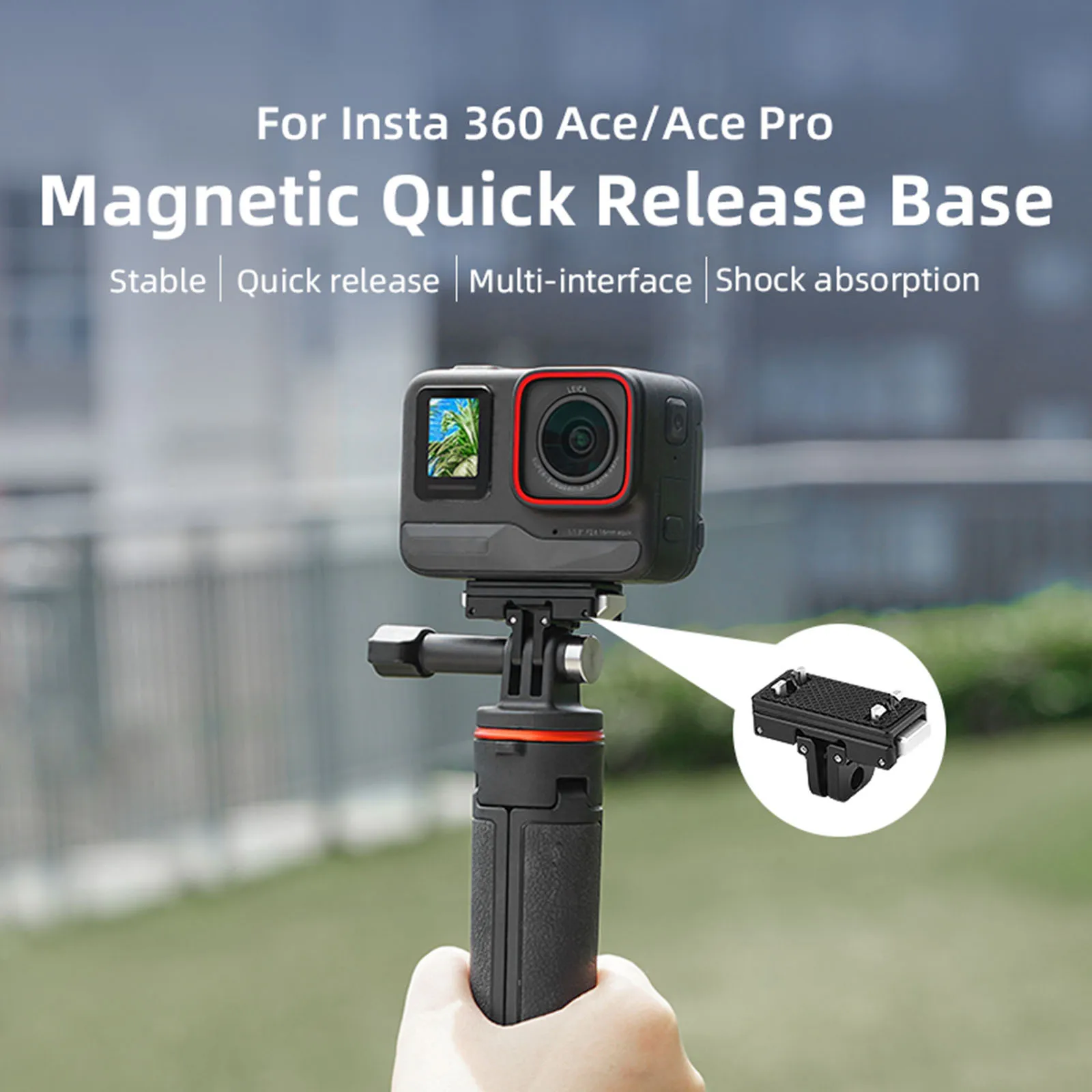 Metal Magnetic Quick Release Base For Insta360 Ace/Insta360 Ace Pro Adapter Holder Bracket Sports Camera Accessories