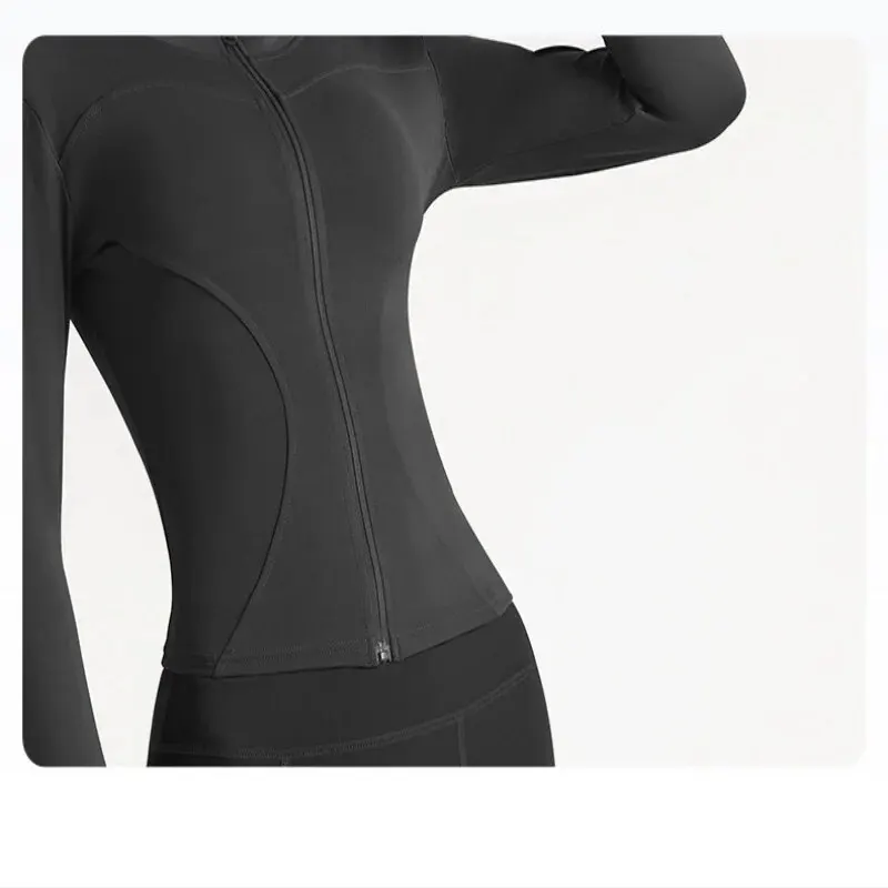 High Elastic Quick-drying Sports Jacket with Vertical Collar Slim-fit Slim-fit Yoga Top Fitness Jacket