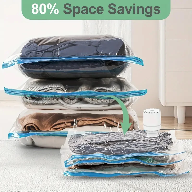 Pompa elettrica per sacchetti di compressione 7/9 PC, pompa per sacchetti sottovuoto da viaggio, mini macchina per sottovuoto, salvaspazio per alimenti, organizer per alimenti