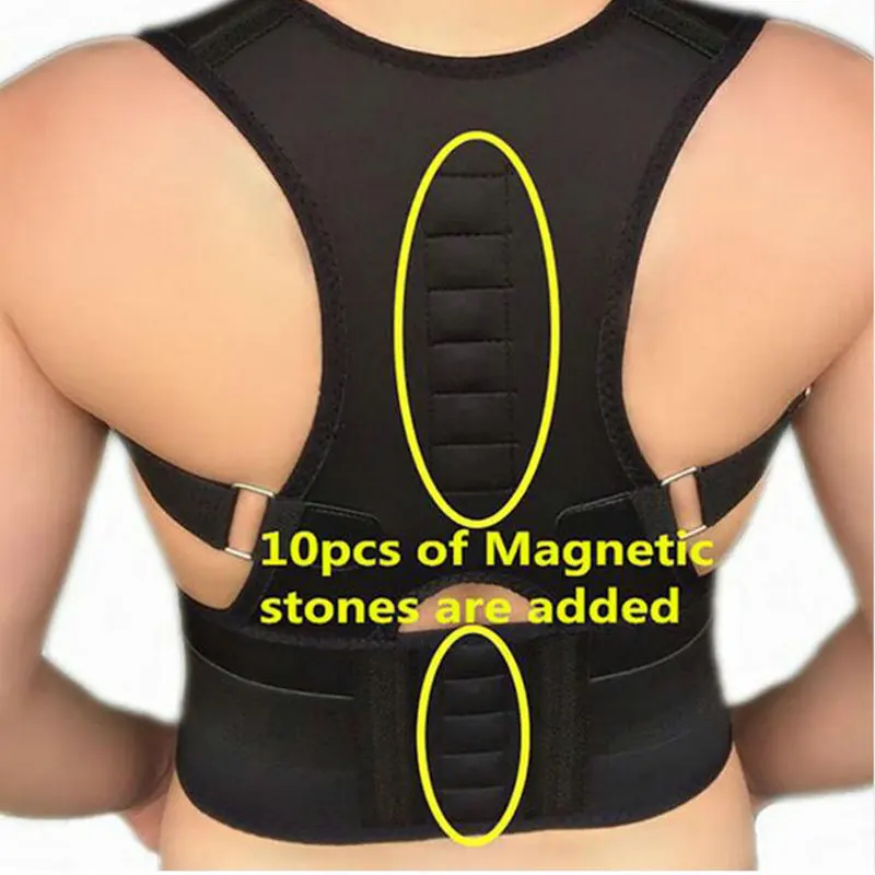 Magnetic Therapy Shoulder Orthopedic Posture Corrector Scoliosis Spine Lumbar Brace Supporter Pain Relief Back Belt Men Women