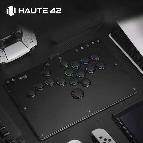 Imagen 1 del producto Controlador Arcade sin palanca de borde negro Haute42 R16, Hitbox FightStick, palo Arcade sin palancas para PC/PS4/PS5, Hitbox sin palanca