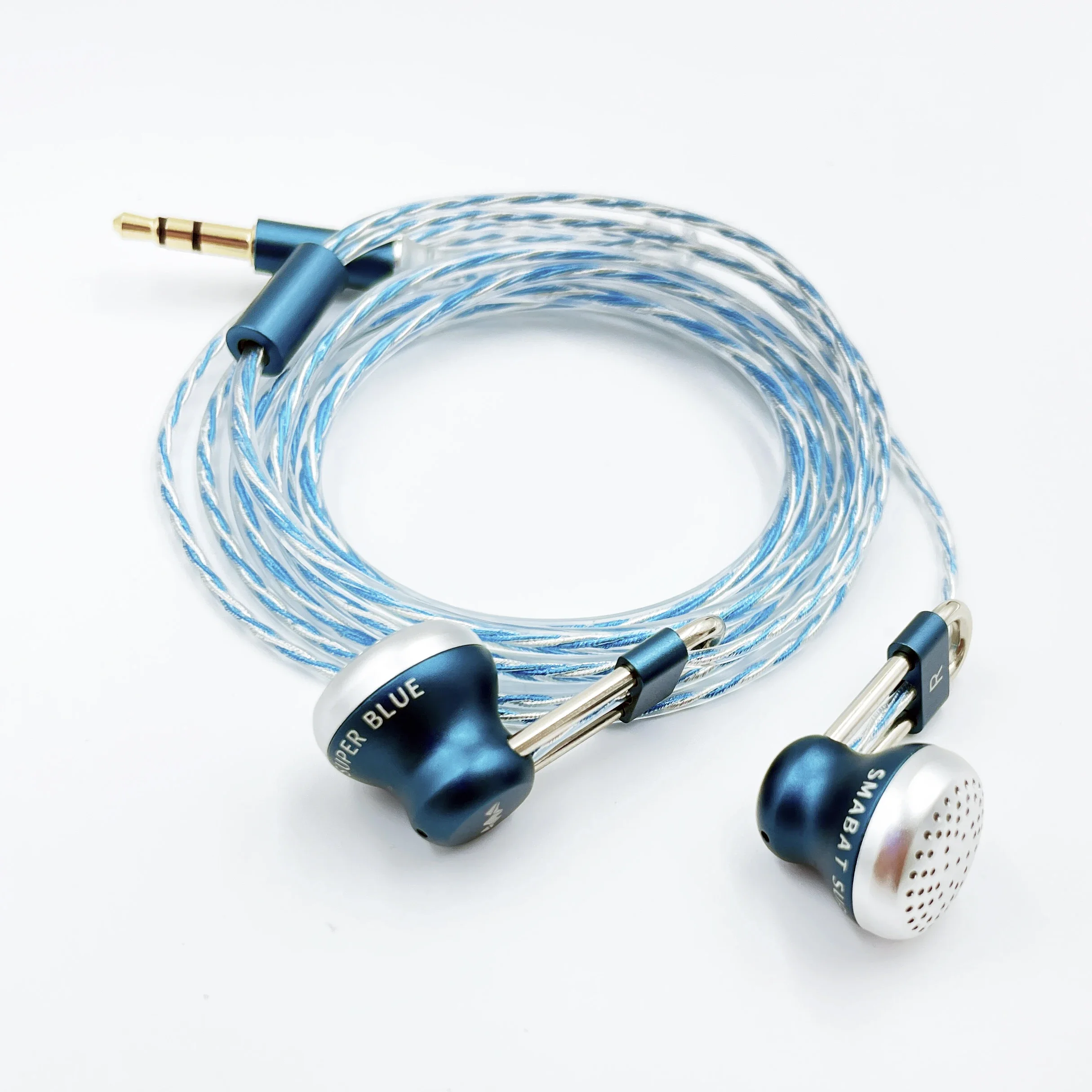 Smabat Super Blue Flagship in-ear Headphones High Sound Quality Labyrinth Acoustic Structure Wired Hifi Music