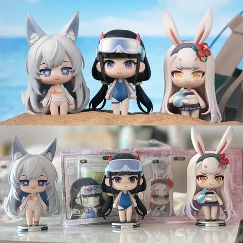 In Stock Hanabee Origianal Azur Lane Figure Noshiro Shimakaze Shokaku Summer Swimsuit Series 10cm Figure Model Anime Ornament