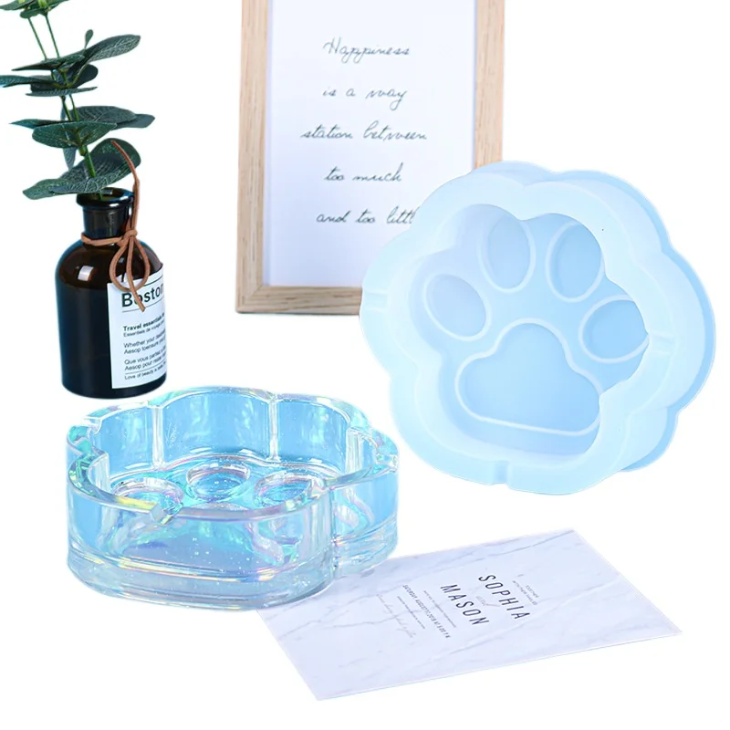3D Cat Paw Silicone Mold Epoxy Resin for Ashtray Jewelry Ornaments Home Decor