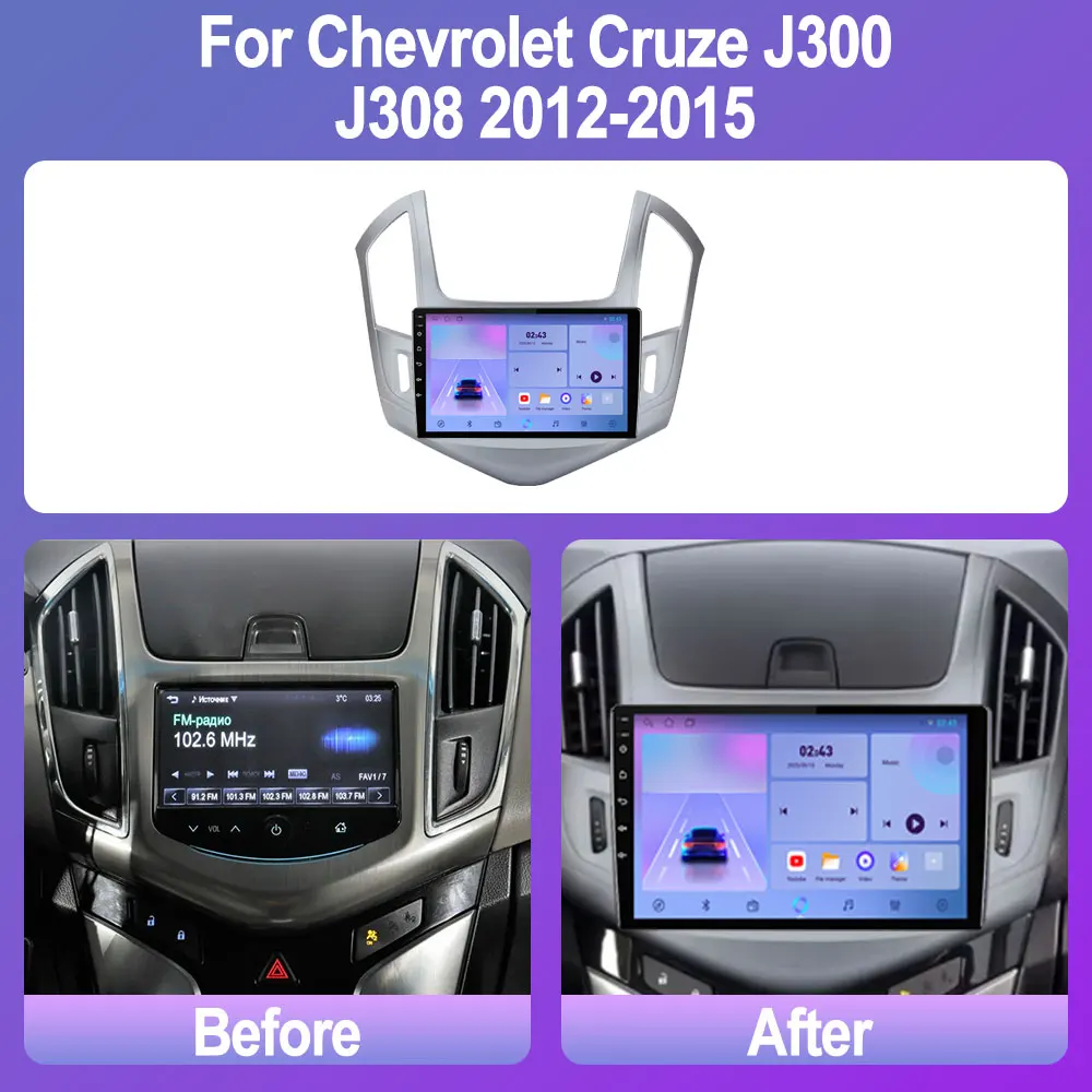 Android 14 Car Radio For Chevrolet Cruze J300 J308 2012-2015 Stereo Multimedia Video Player Navi GPS CarPlay Autoradio DSP Auto