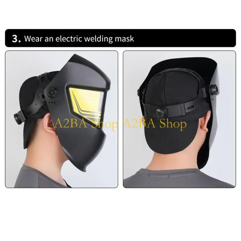 A2BA Welder Work Cap Washable Welding With Neck Flap Protections Against Splash In Industrial Environment