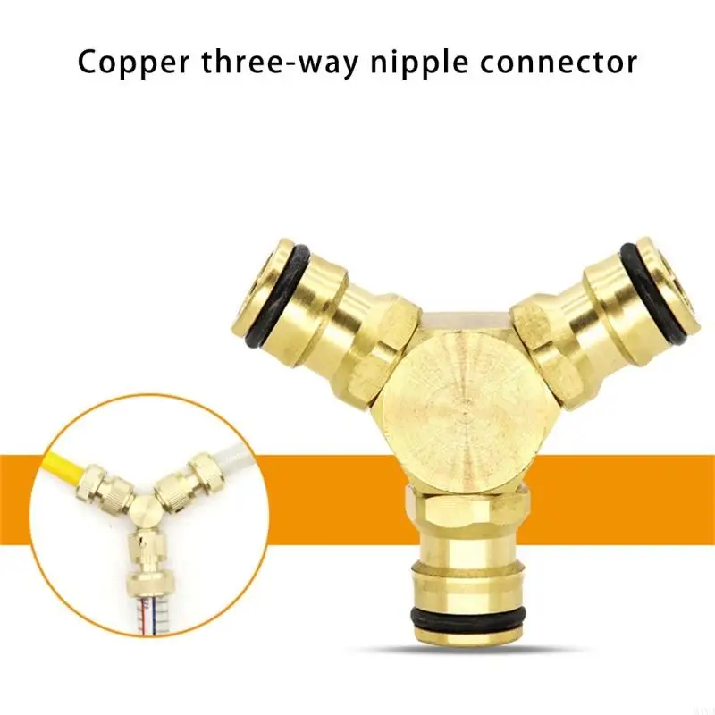 Strong Brass 3 Way Quick Connection Hose Adapter Corrosion Resist for Washing & Multi Purpose Water Pipe Connection M4YD