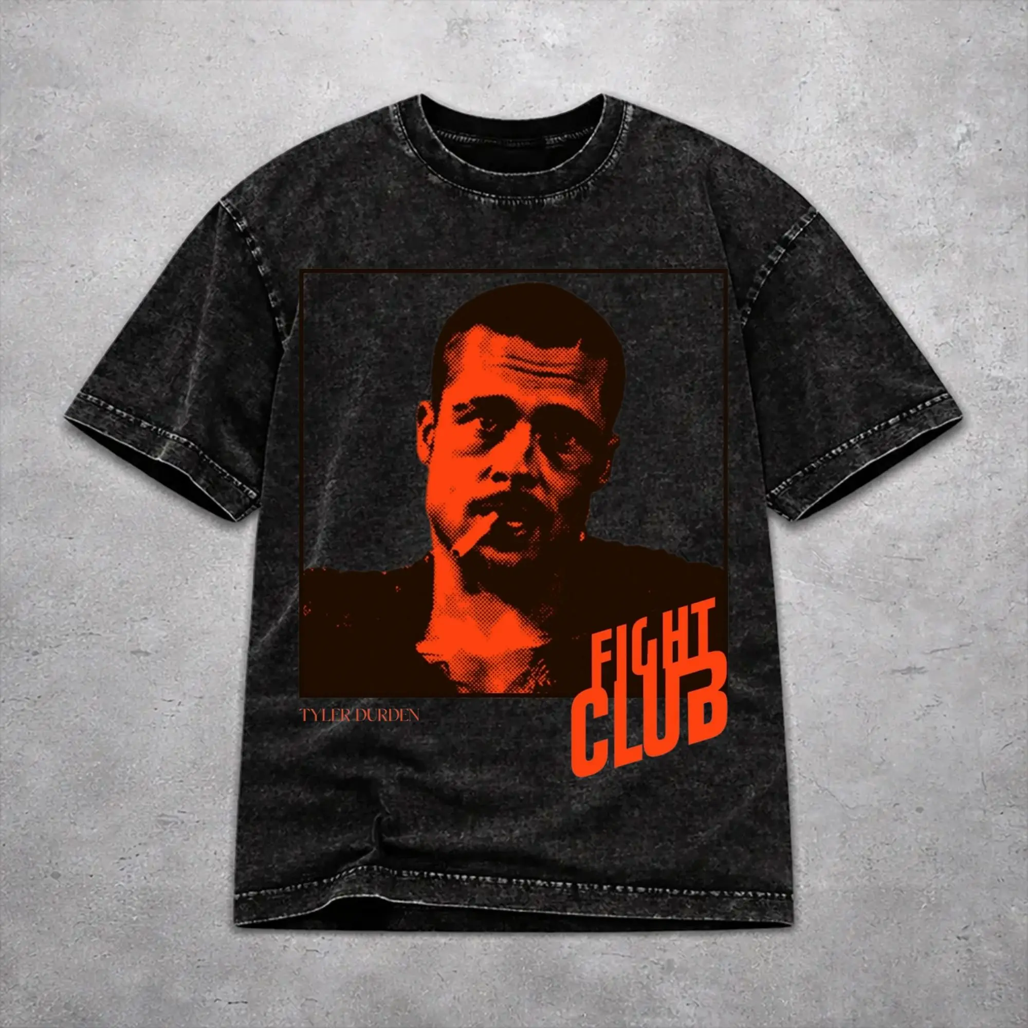 Hip Hop Fight Club Movie Outfit T Shirt for Men Women  Washed Style Tee Shirts Clothing