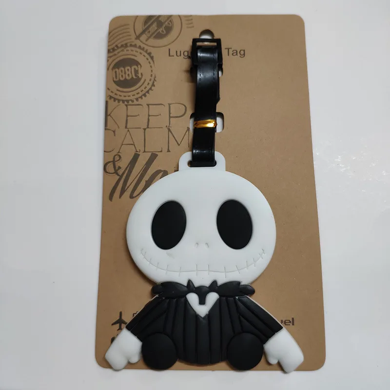 Disney Toys Nightmare Before Christmas Luggage Tags Jack Suitcase Silica Gel Tag Travel Baggage Pendant Accessories Decor Label