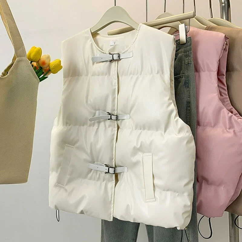 2025 Autumn New Design Sense Vest Women's Fashionable Age Reducing Loose Pleated Bread Jacket