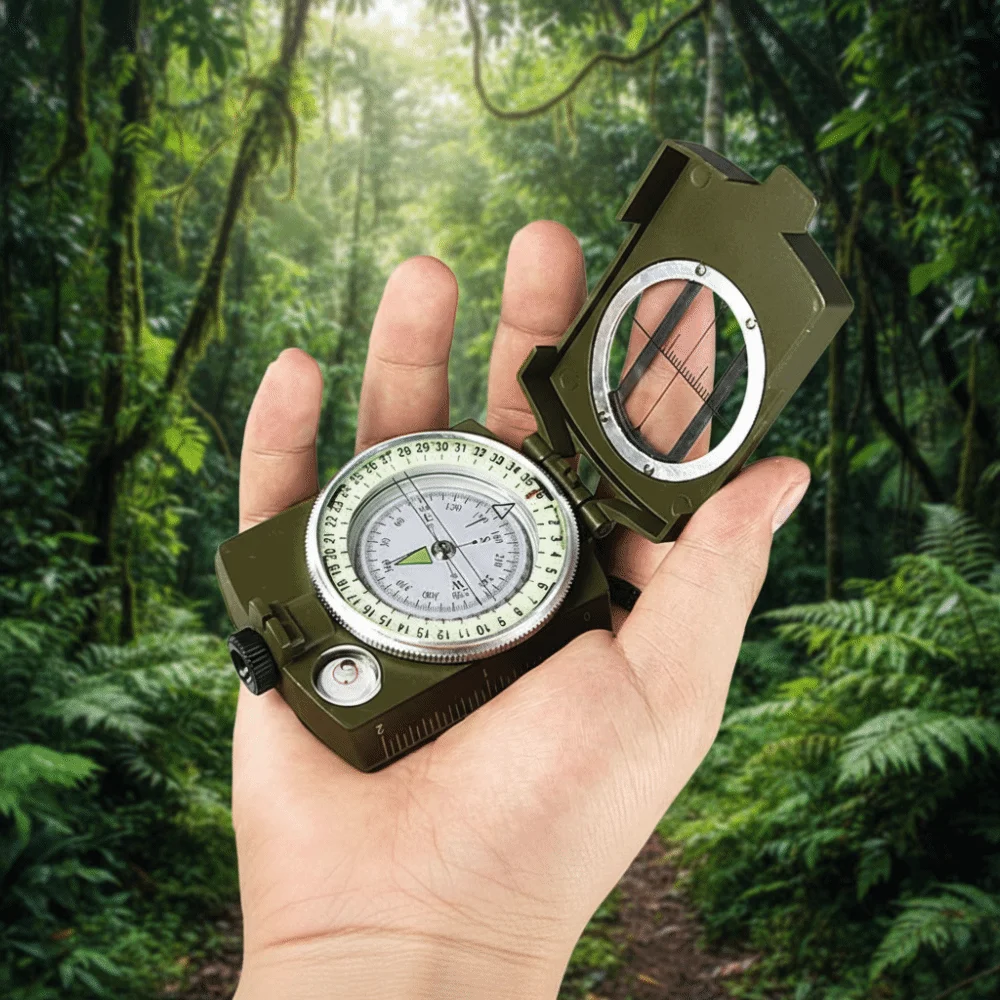 

Precision Instrument Luminous Outdoor Compass Waterproof High Precision Survival Compass Mini Metal Sight Compass Exploration