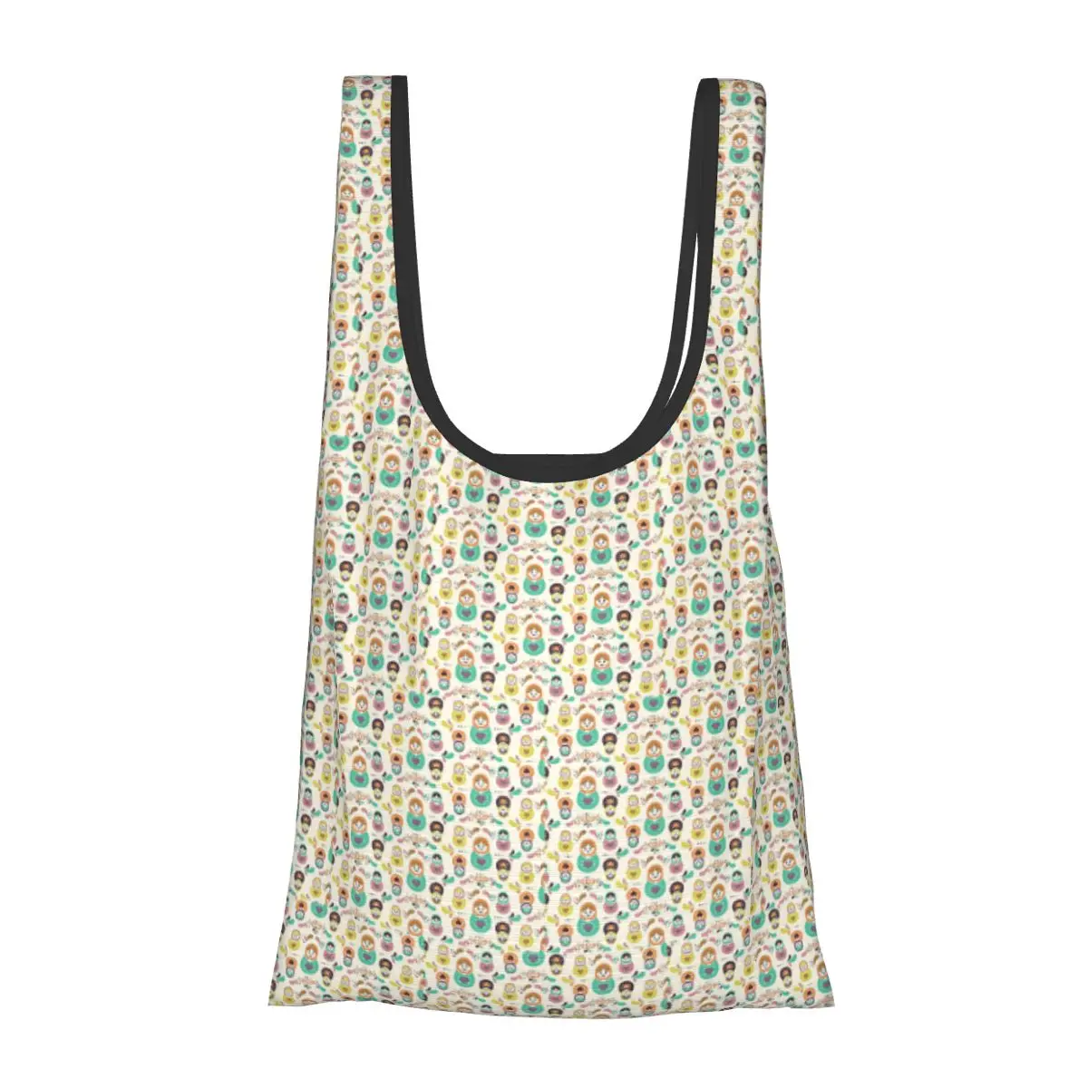 

Портативная сумка-тоут с узором матрьошки, складная сумка-шоппер, продуктовая сумка, сумка на плечо