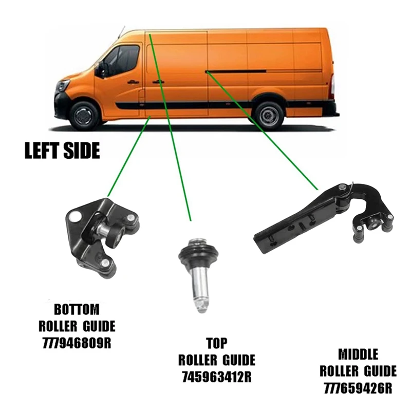 Left Door Sliding Roller 777659426R+8200660913+777946809R For Renault Master Lll Nissan NV400 2010-2011 Sliding Hinge